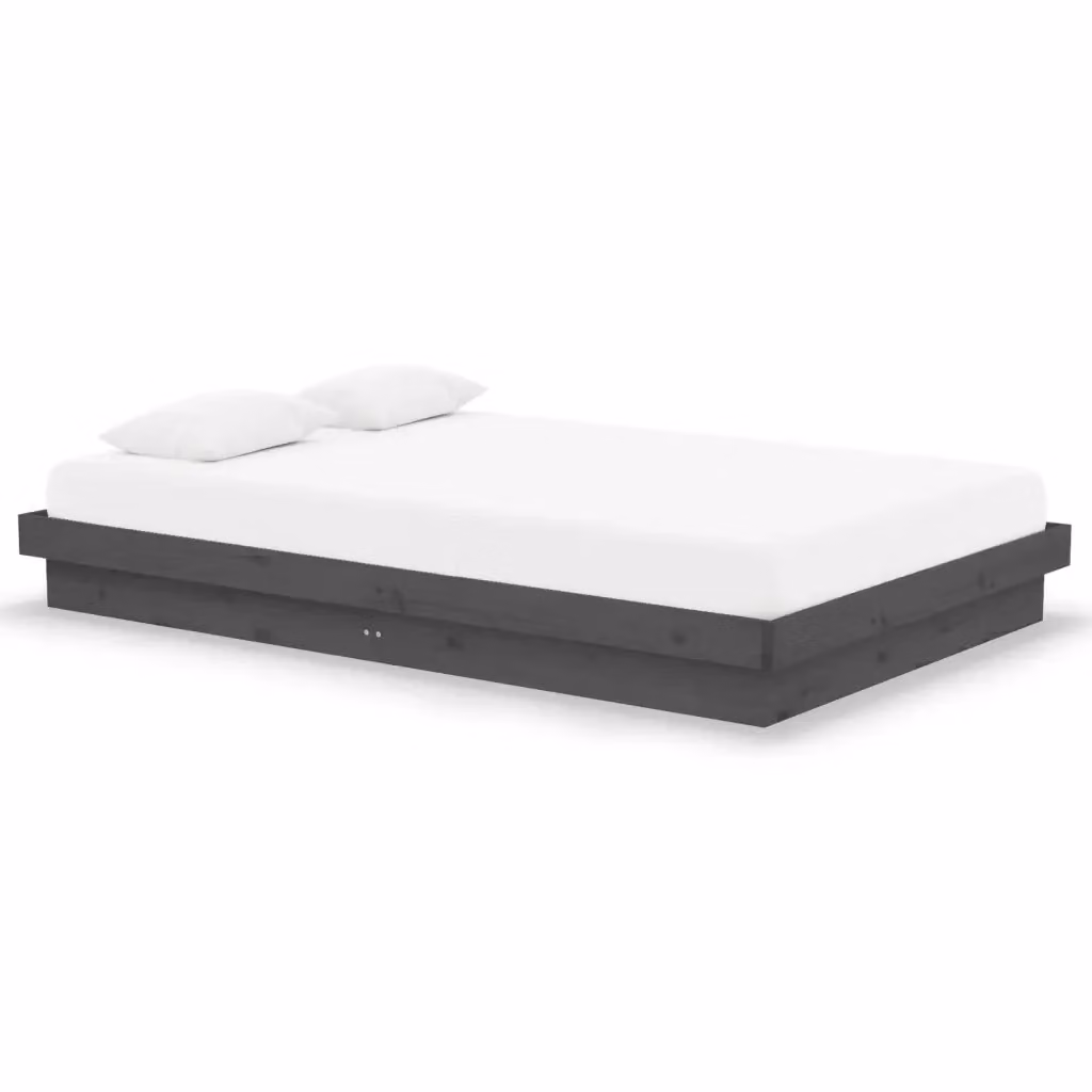 Giroletto vidaXL in legno massello di pino grigio con doghe fisse L/P/H: 120 x 194 x 150 cm – 2