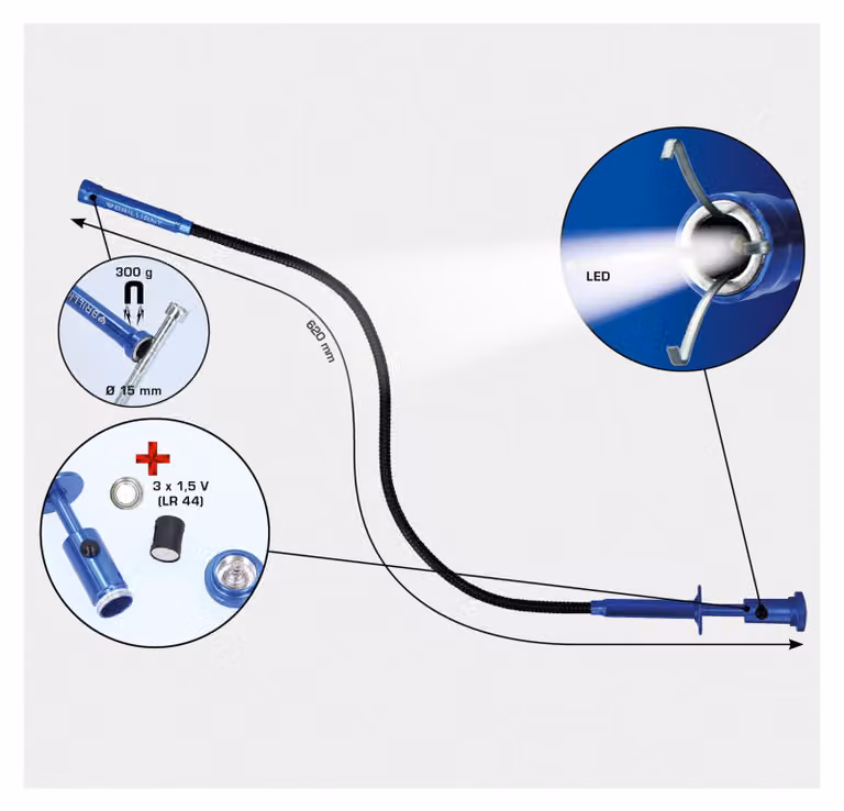 BRILLIANT TOOLS Pinza ad artiglio con magnete e LED rigido - BT115907