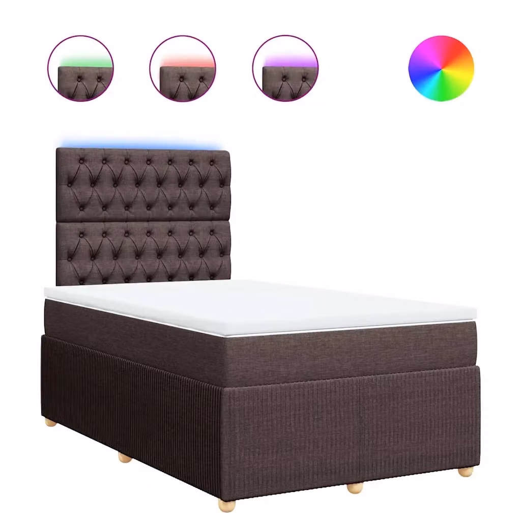 Letto Ibrido con Giroletto a Molle e Materasso vidaXL in Legno di Pino e Tessuto, Marrone e Bianco, L/P/H: 200 x 120 x 150,5 cm – 2