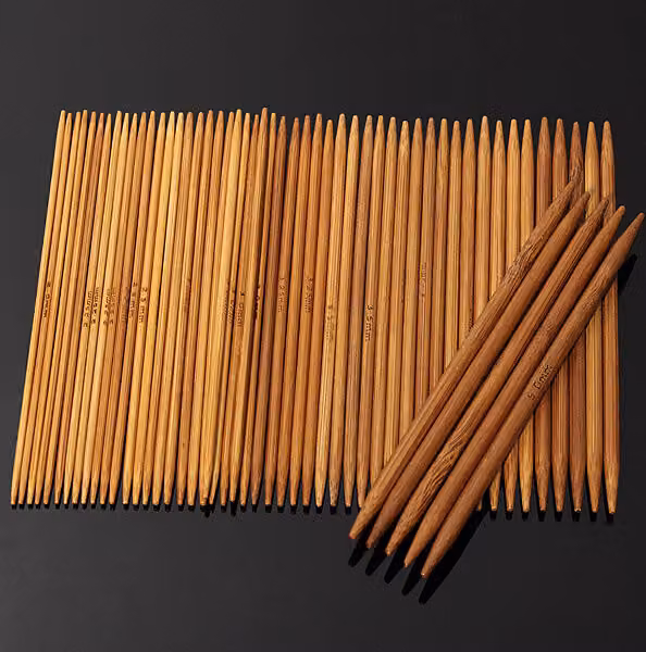 55pcs 11 dimensioni Carbonised bambù doppia punta ferri da maglia cappello maglione sciarpa uncinetto ganci