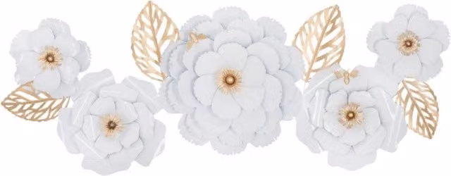 Pannello da muro White Decor Mauro Ferretti bianco e oro L: 158 cm, H: 60 cm, P: 9 cm