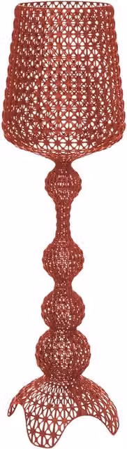 Lampada da terra Kartell Kabuki rossa con tecnologia LED dimmabile
