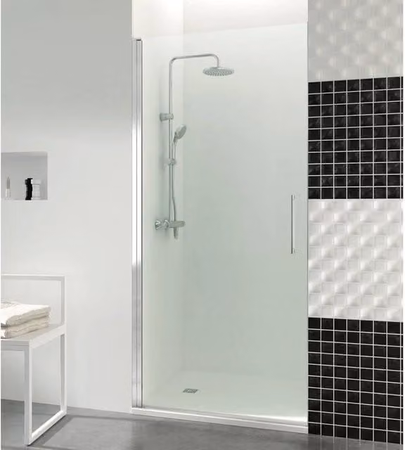 Box doccia frontale OPEN porta battente 65 cm (66,1-67,6) cromo lucido vetro frost