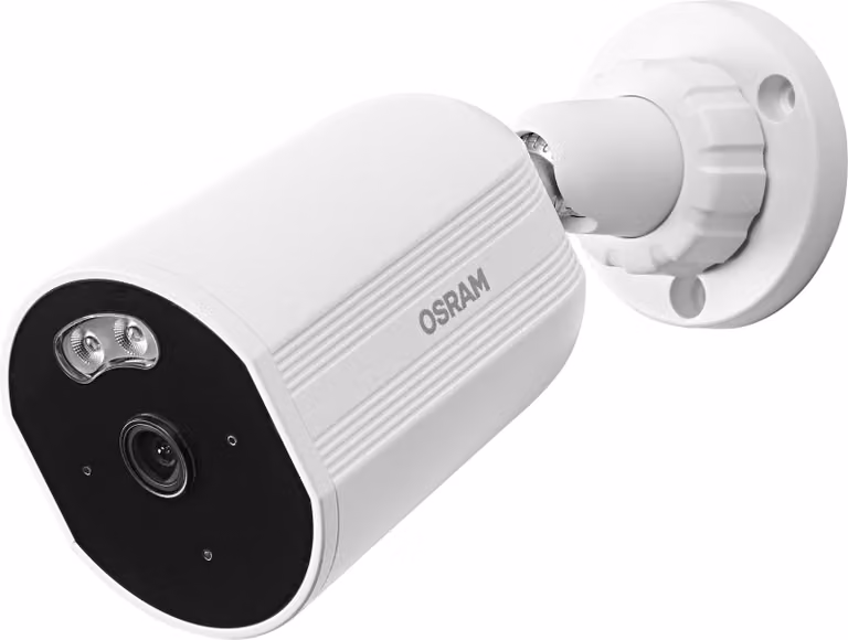 Telecamera OSRAM SMART+ WiFi per esterni 4MP 2K IP67, visione notturna 10m, audio bidirezionale, Ethernet, compatibile con Alexa, bianco per esterni