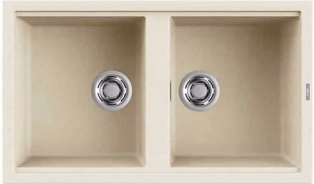 Lavello Elleci Incasso 2 vasche 86x51 Best 450 Granitek Bianco Antico LGB45062