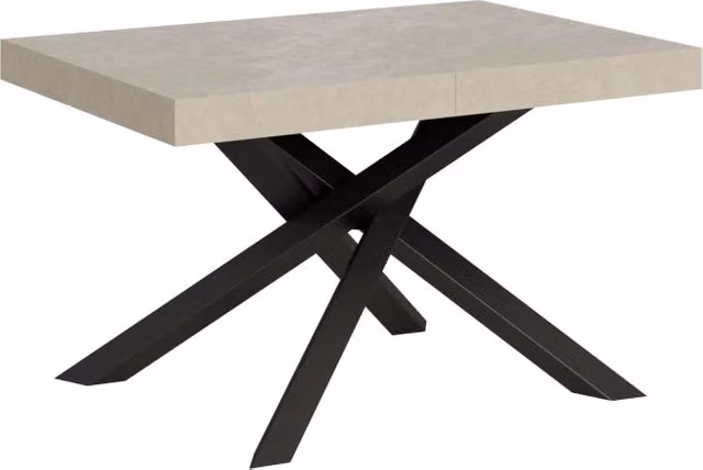Tavolo allungabile Volantis GIORDANOSHOP colore Cashmere con telaio antracite L/P/H: 140-244 x 90 x 77 cm – 1