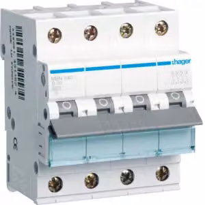 Interruttore automatico 3P+N 6kA B caratteristica 40A 4 moduli
