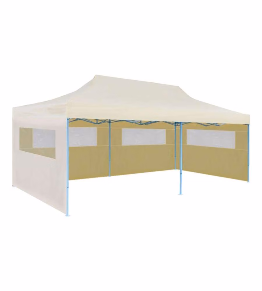 Tenda per feste pop-up pieghevole vidaXL beige con finestra in poliestere e acciaio – 2