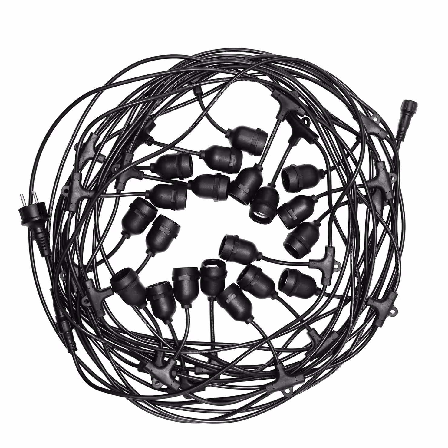 Ghirlanda di lampadine da giardino DANDA 20xE27 20m IP54 impermeabile nero EDO777467 Edo Solutions Garden Line