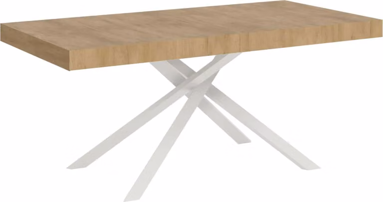 ITYHOME - Tavolo allungabile 160/244x80 cm Karida quercia natura gambe bianche