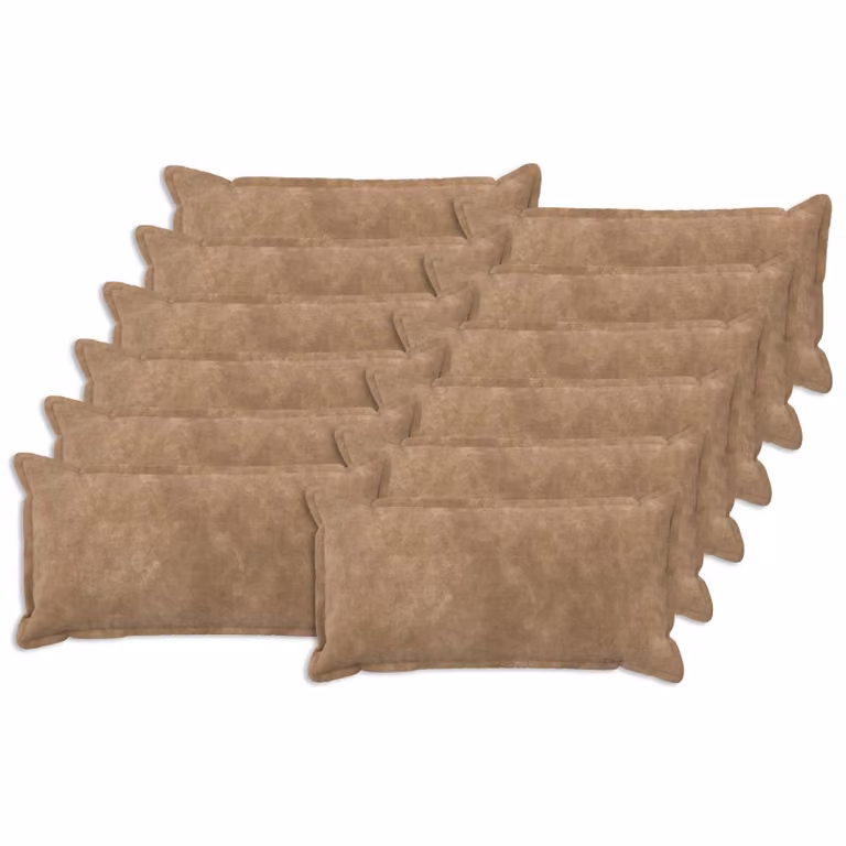 Set di 12 federe vidaXL HOUTEN in microfibra, colore tortora, L 80 x P 40 cm