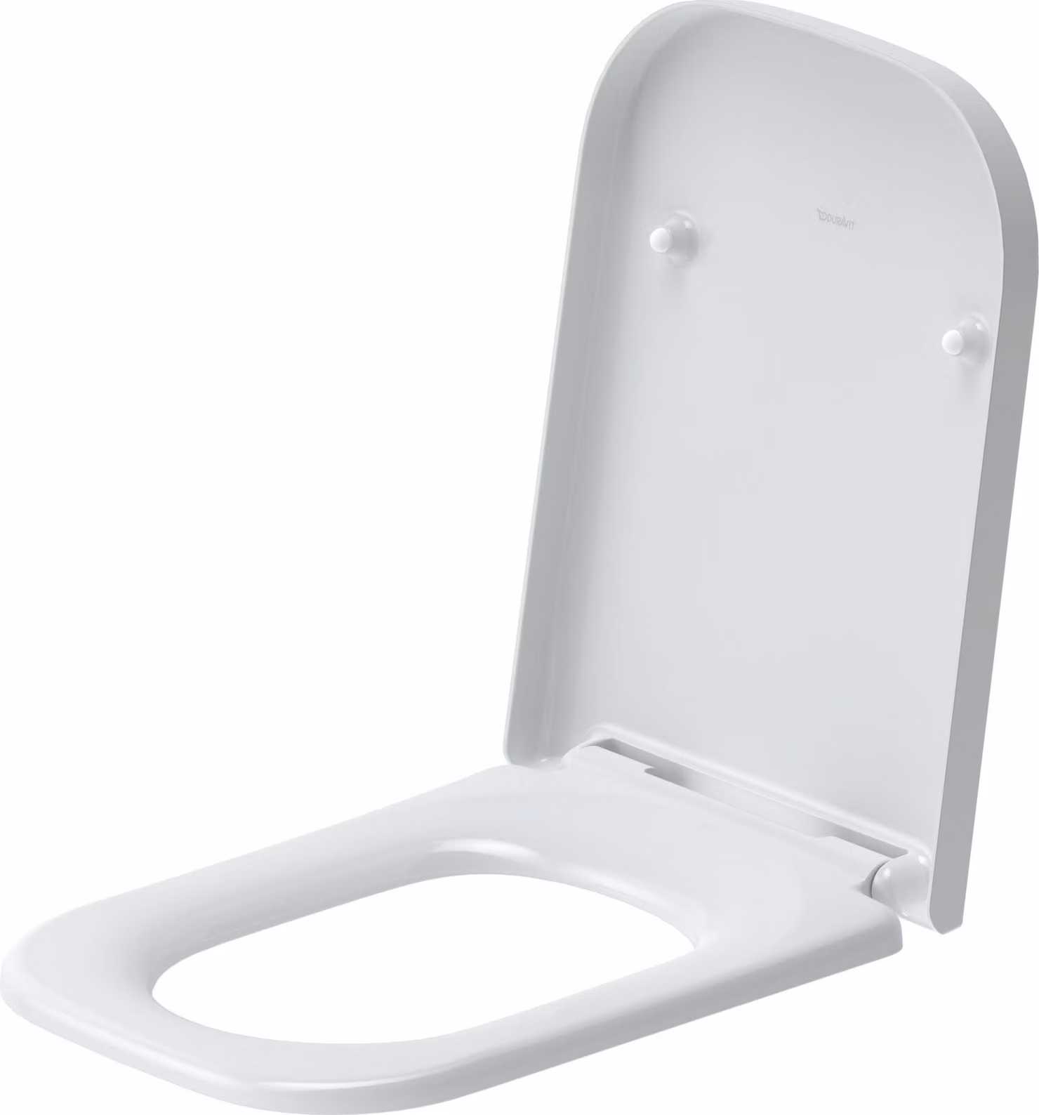 Siège de WC Duravit Happy D.2 sans charnières SoftClose en acier inoxydable, version étendue pour WC sans rebord de chasse, 0064610000, 0064610000