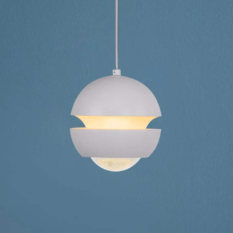 Schöner Wohnen Lampada a sospensione in vetro Lini, Bianco / Opale, Soggiorno / Sala da pranzo, Metallo, Moderno, Lampada a sospensione