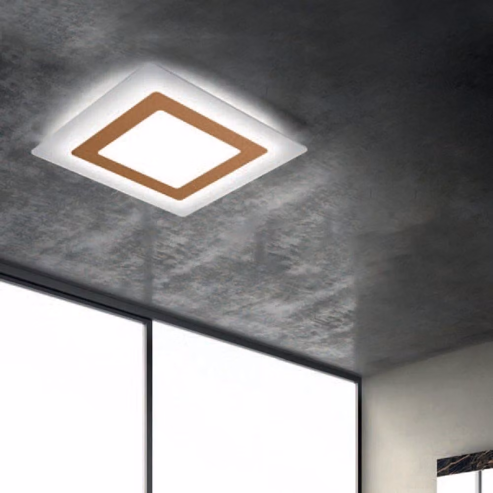 Plafoniera LED Oblio 35cm con foglia di rame
