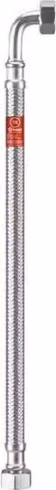 Tubo flessibile corazzato in acciaio inox 60 cm IG 1/2" x IG 1/2" curva