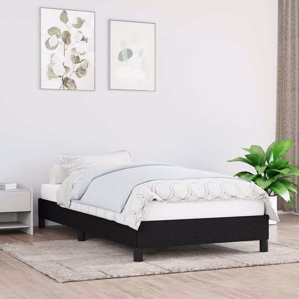 Giroletto vidaXL senza materasso nero con telaio imbottito e doghe in legno L/P: 200 x 80 cm