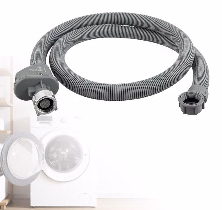 Tubo per lavatrice Aquastop, lunghezza 1,5 metri, in PVC, con valvola di sicurezza
