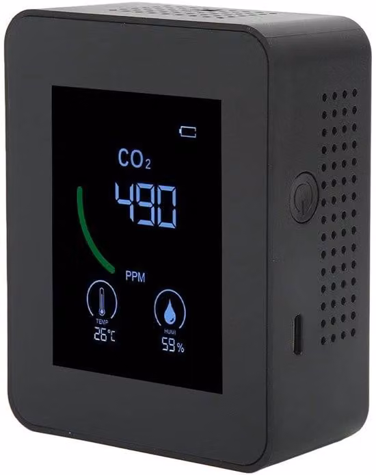 Monitor per la qualità dell'aria - Misuratore di CO2 - Display grande - Monitor per la ventilazione - Sistema di monitoraggio della qualità dell'aria