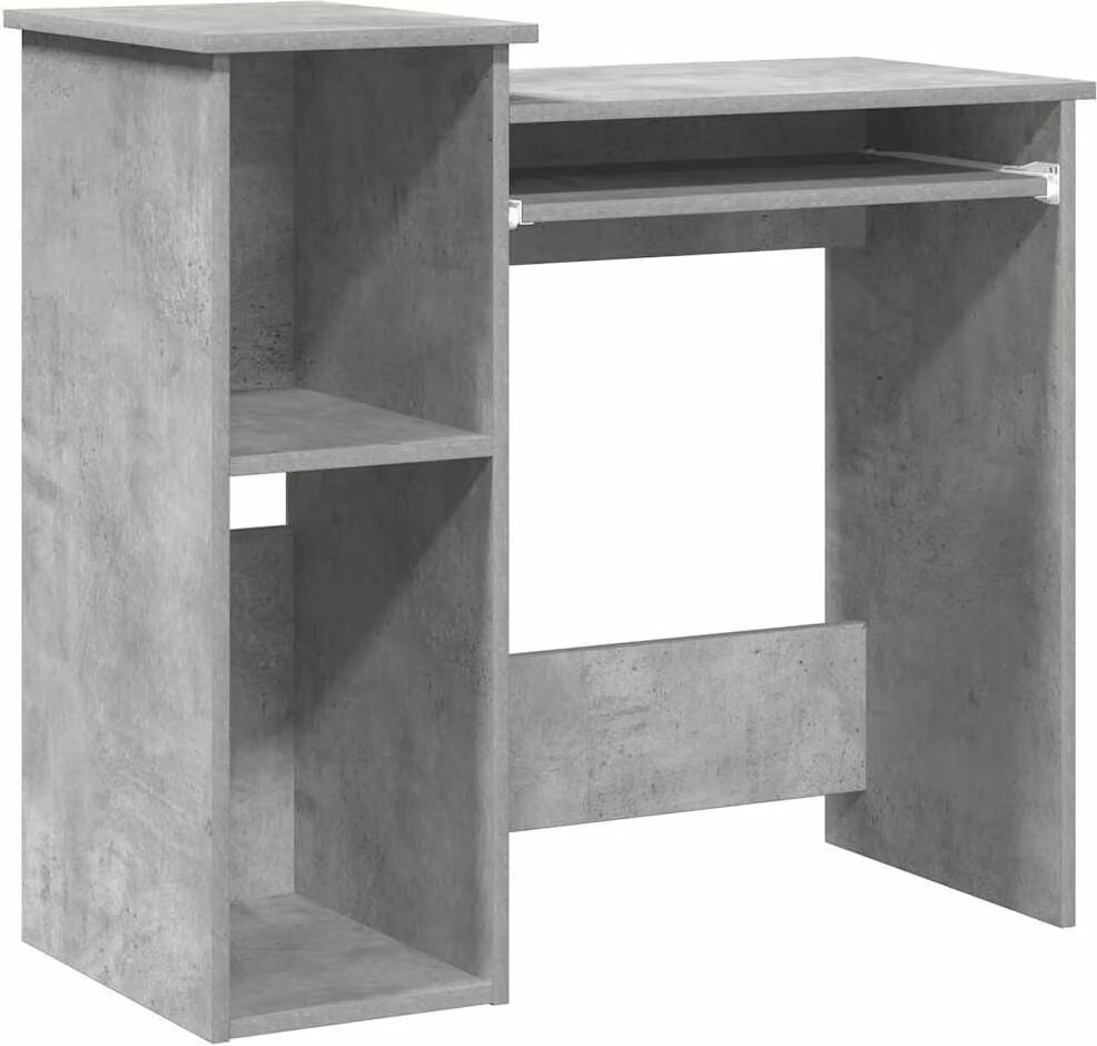 Scrivania Mensole Grigio Cemento 84x40x78 cm Legno Multistrato