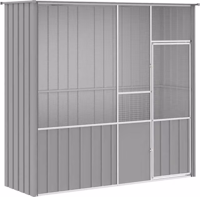 Gabbia per uccelli in acciaio zincato grigio CFW5105032 L: 215 cm, P: 78 cm, H: 200 cm