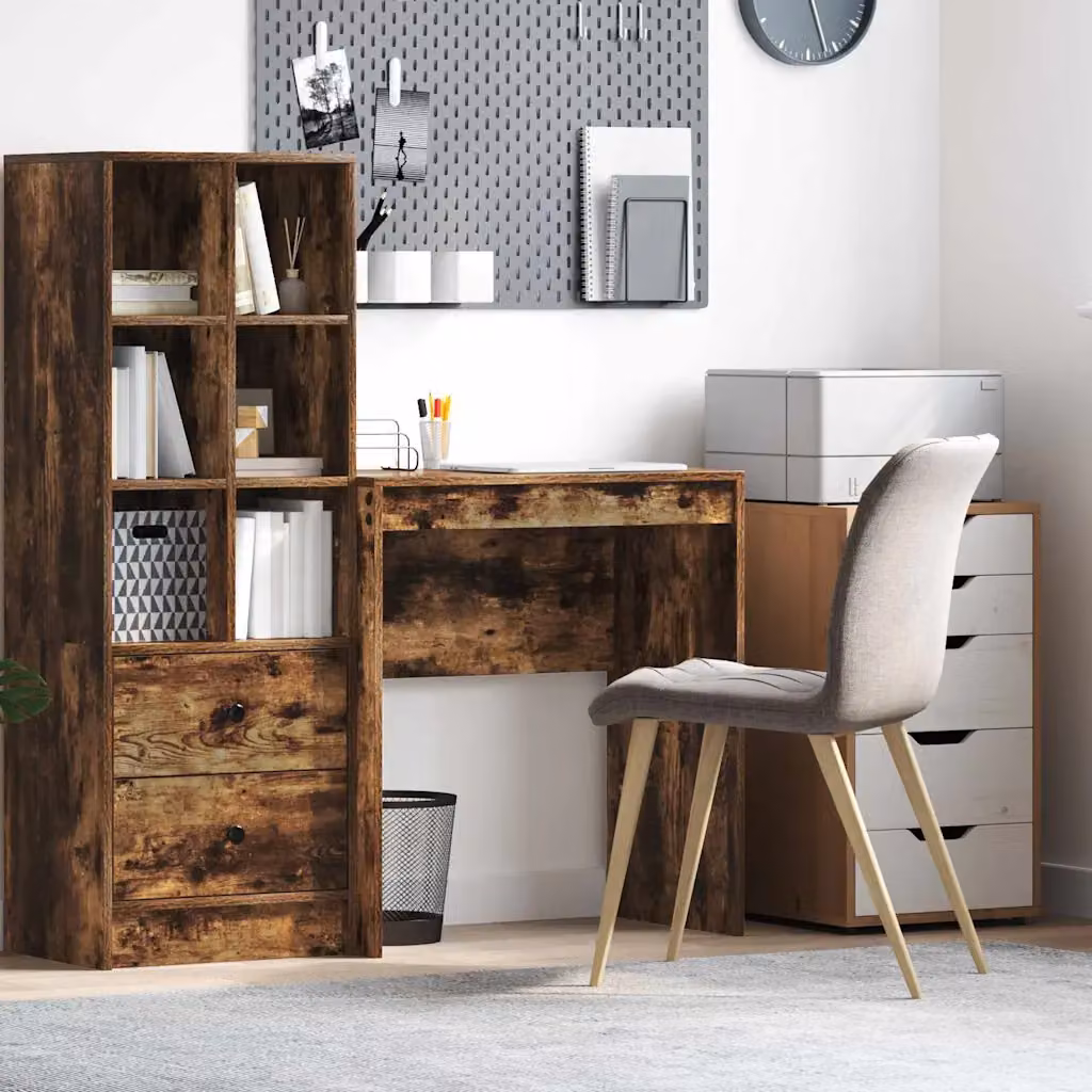 Scrivania vidaXL in rovere fumé marrone, L 70 cm x P 40 cm x H 76 cm