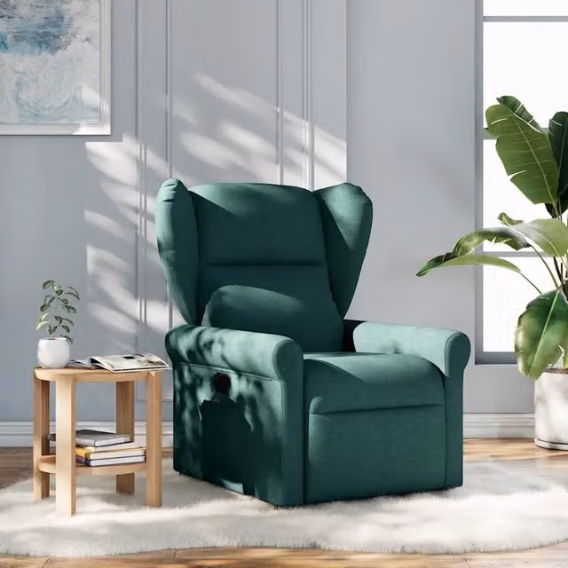 Divano Sedia-Poltrona Reclinabile in Tessuto Verde Scuro 839779