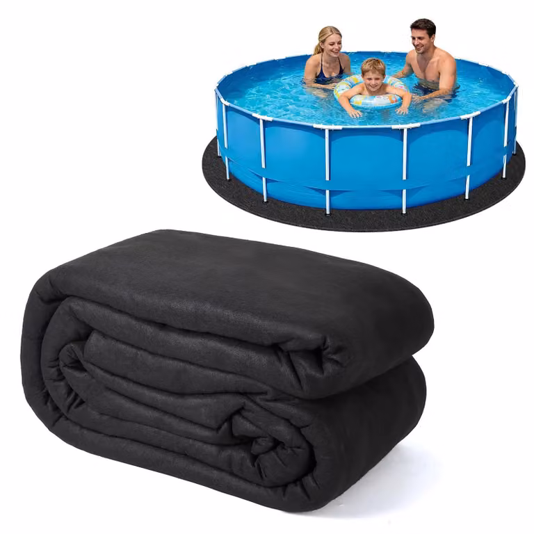 Telo protettivo per piscina - Telo in feltro rotondo, diametro circa 9 metri, per piscine fuori terra - Tessuto resistente - Protezione per la liner della piscina - Telo protettivo non tessuto e resistente agli strappi - Tappetino impermeabile per la prot