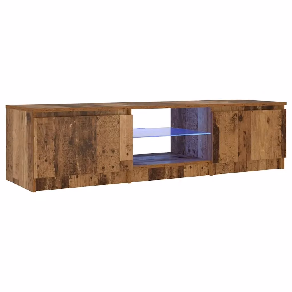 Mobile TV sospeso moderno HELLOSHOP26 con luci LED integrate in legno di rovere color marrone L/P/H: 140 x 40 x 36 cm – 2