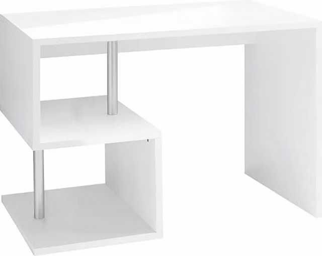 Scrivania con 2 Ripiani 100x50x77,5 cm Esse Bianco Lucido