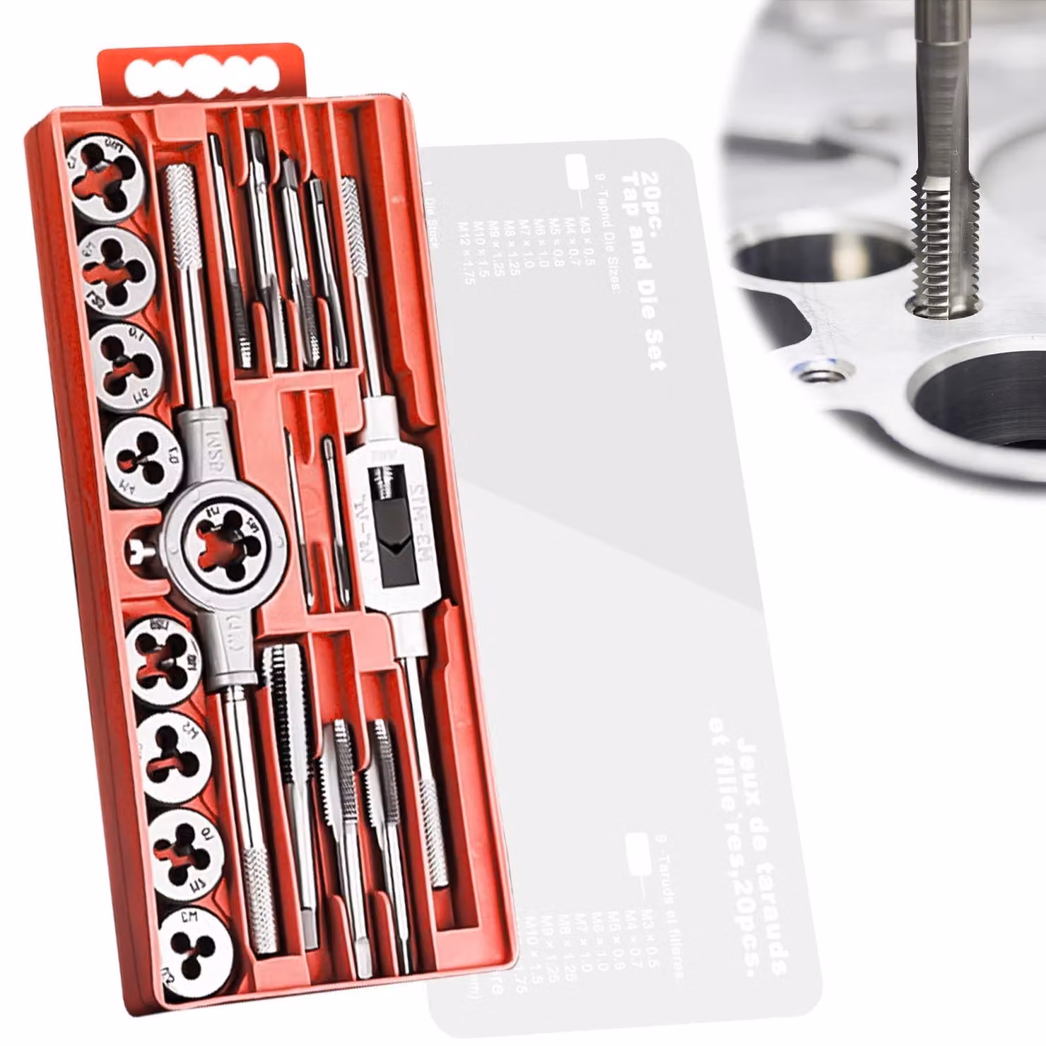 Set di 20 utensili per filettatura metrica