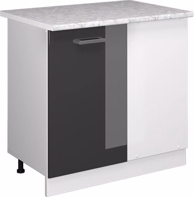 Armadio universale ad angolo R-Line Antracite lucido 86 cm con anta, con piano di lavoro Vicco