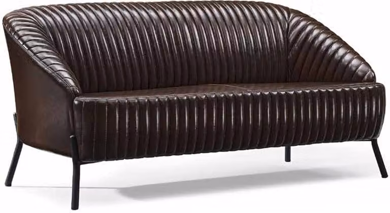 Dunkelbraunes Ledersofa Luxuriöse Wohnzimmer Polstercouch 2-Sitzer