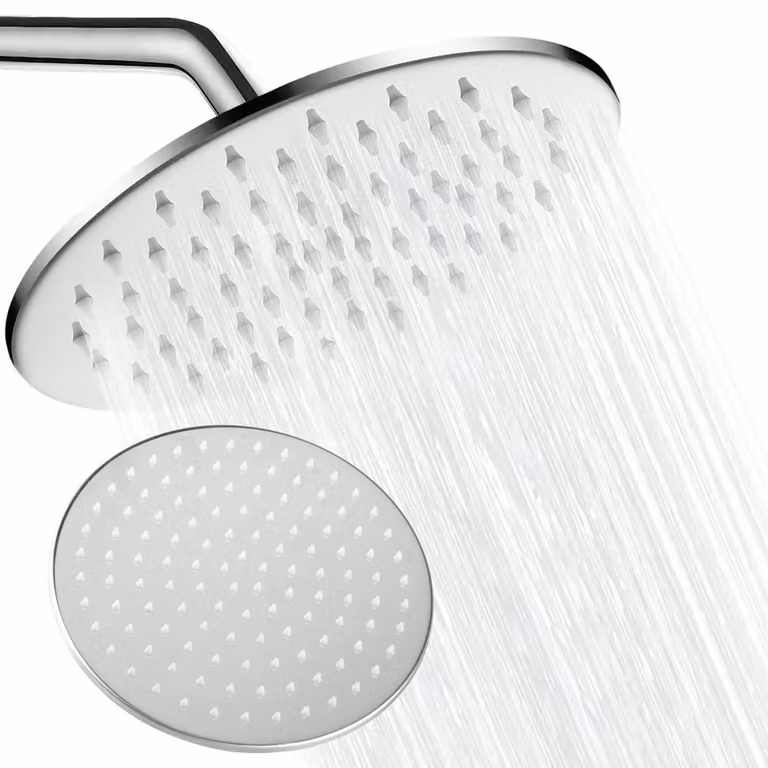 Doccia a pioggia, diametro 24 cm, acciaio inossidabile 304, colore argento, regolabile a 360°