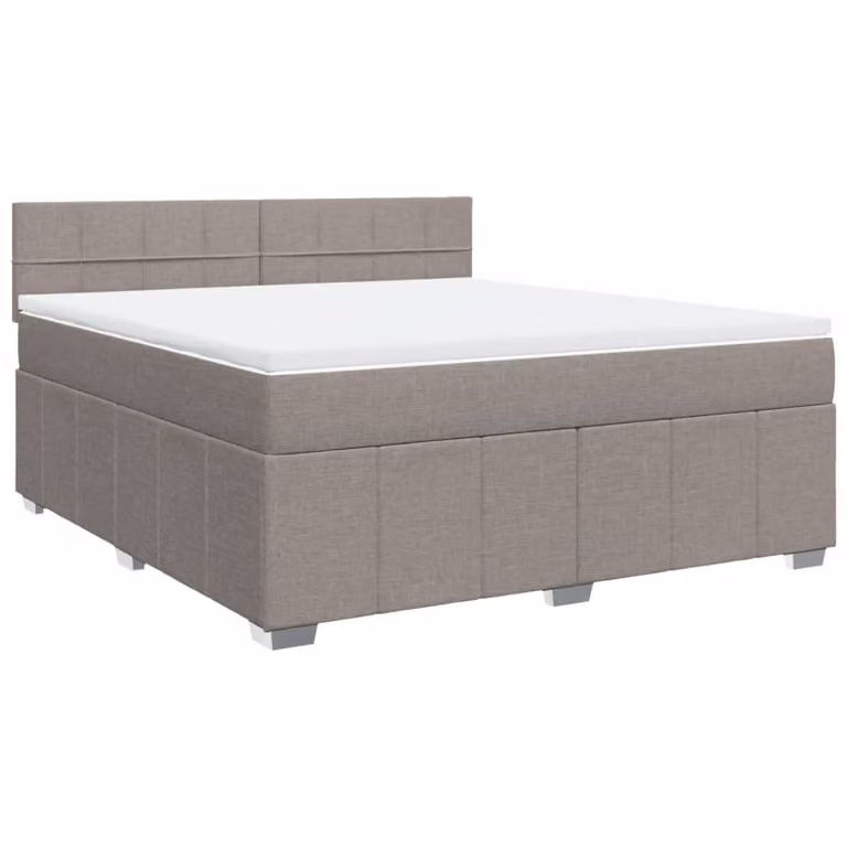 Giroletto a Molle con Materasso Tortora 180x200 cm in Tessuto