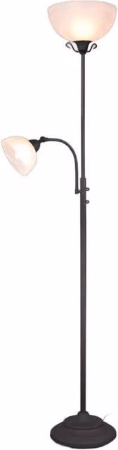 Lampada da terra Trio Leuchten COUNTRY in metallo marrone con paralume a cupola in vetro, Altezza: 184 cm
