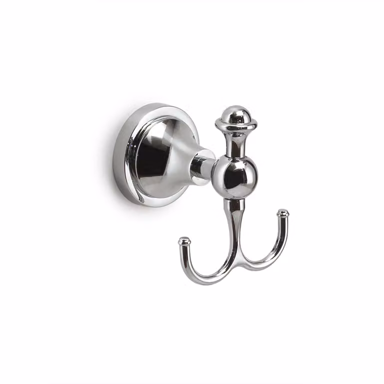 Appendiabiti doppio da muro in acciaio inox e Cromall NV26 Gedy serie NEVIS Cromato