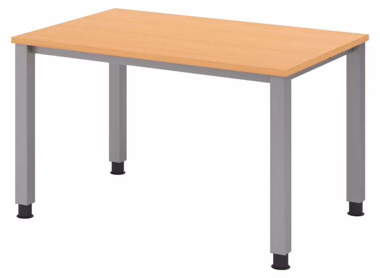 Scrivania bümö Serie Q - Struttura: argento, finitura: faggio, dimensioni: 120 x 80 cm