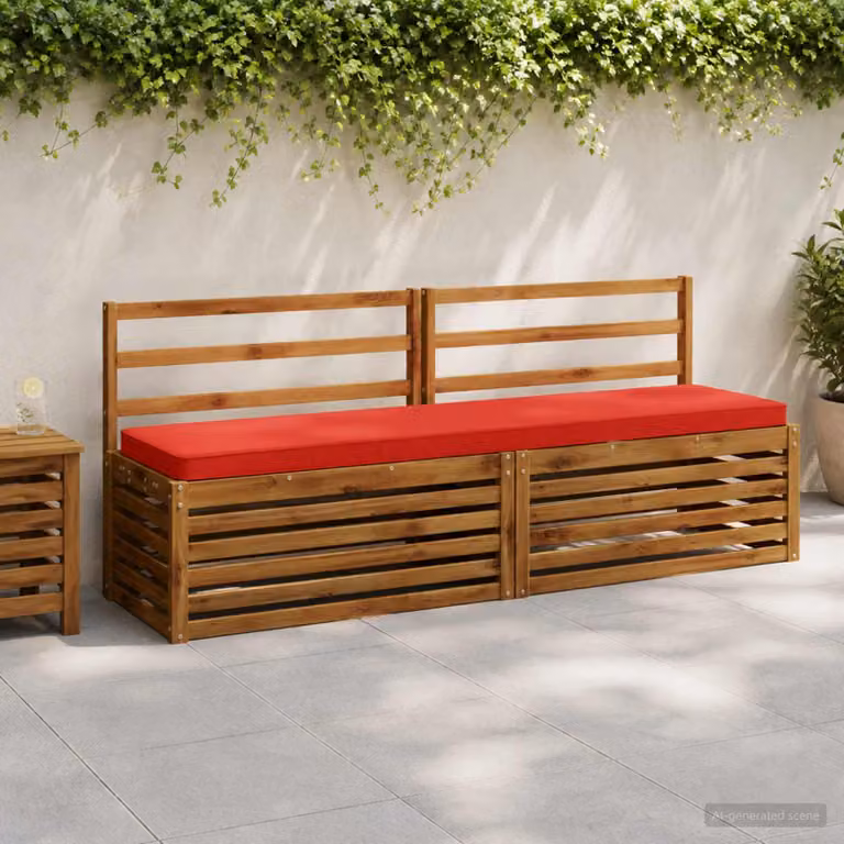 Set di 2 cuscini per panchina vidaXL VUGHT in poliestere rosso con rivestimento rimovibile e resistente ai raggi UV