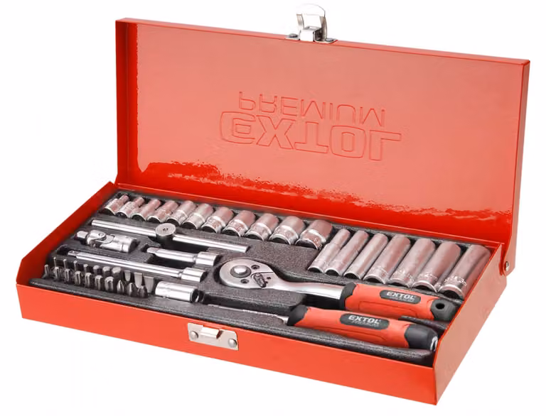 EXTOL PREMIUM 8818360 set di bussole 45pcs 1/4"