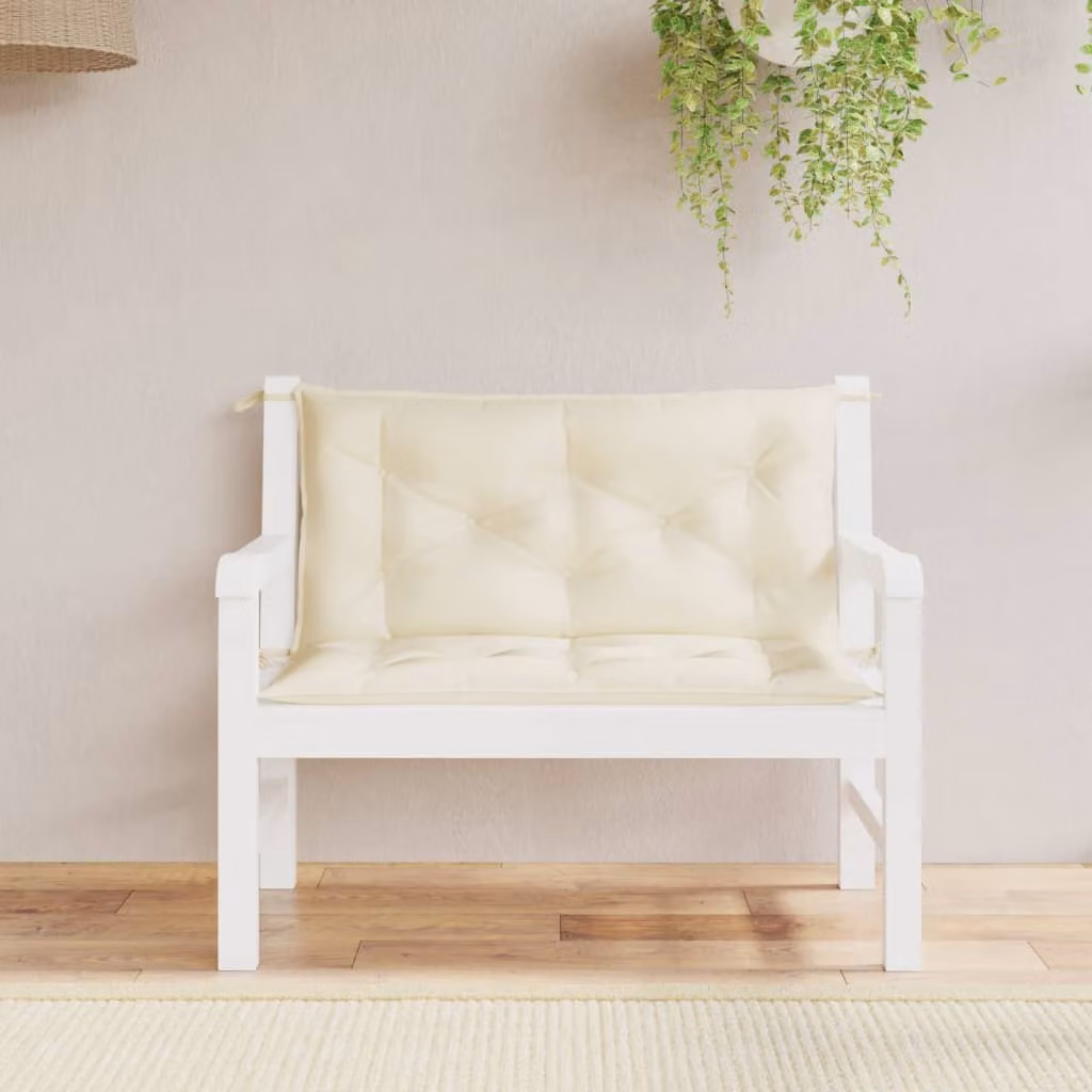 Set di 2 cuscini per panca da giardino vidaXL in tessuto Oxford beige L 100 cm x P 50 cm x H 7 cm