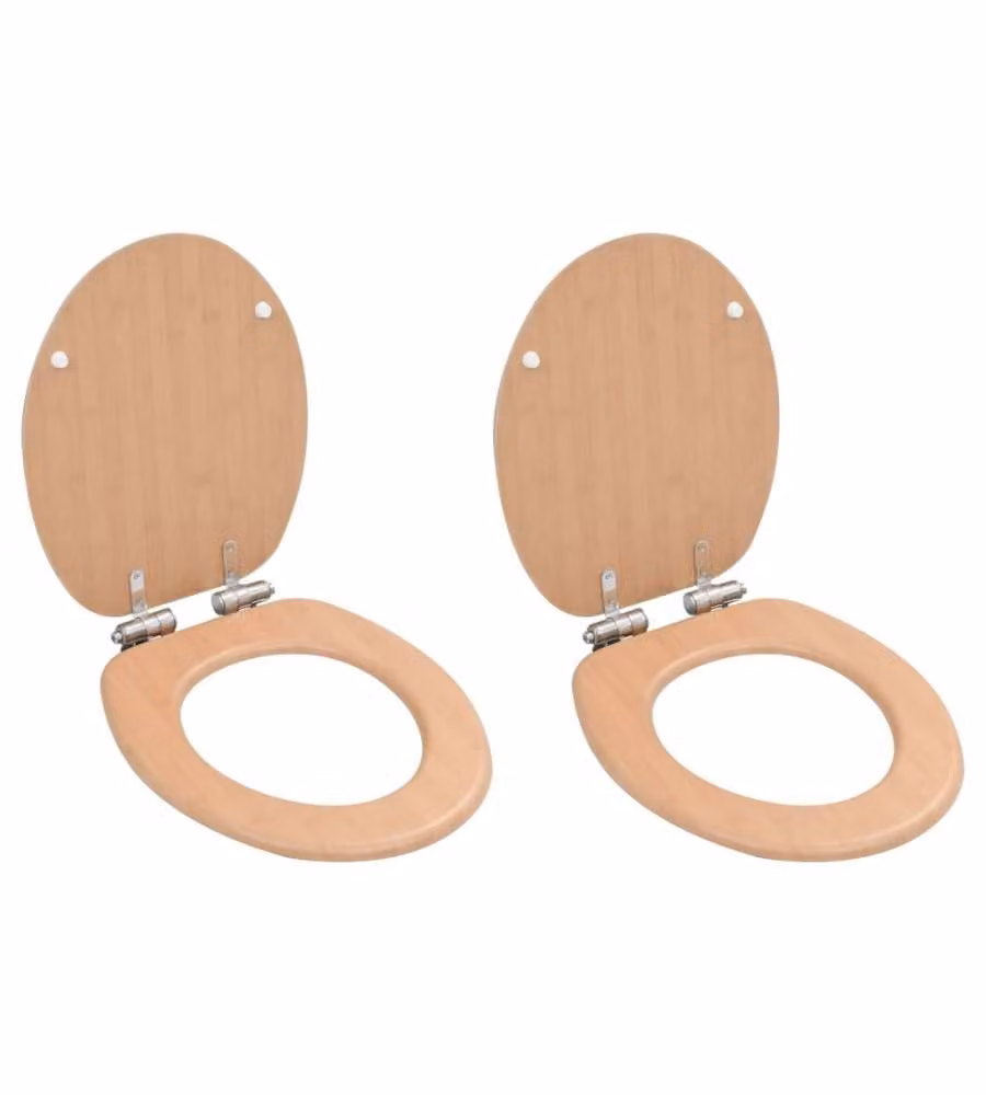Copriwater 2 pz con Chiusura Ammortizzata in MDF Bamboo