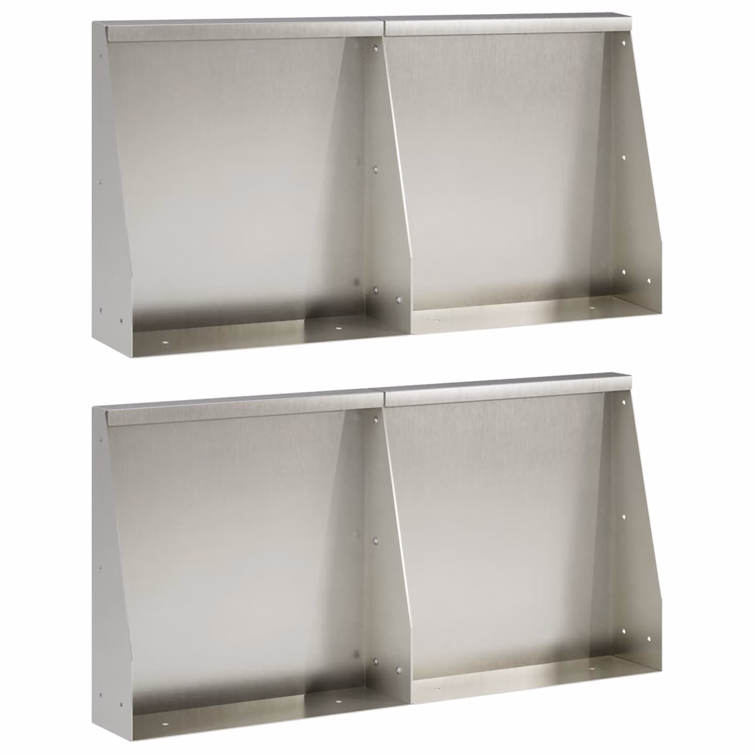 Set di 4 pezzi di aiuole rialzate vidaXL in acciaio inox argento, L: 40 cm, P: 12 cm, H: 30 cm