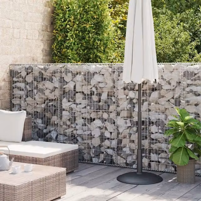 Gabbione vidaXL con copertura in acciaio zincato grigio L: 600 cm, P: 50 cm, H: 150 cm – 1