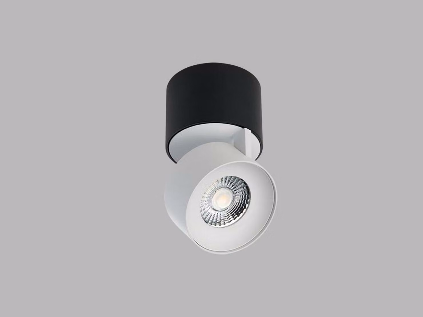 Apparecchio orientabile e inclinabile a soffitto LED2 KLIP ON CRI90, variante: 11 W, 3000 K, base nera, riflettore bianco