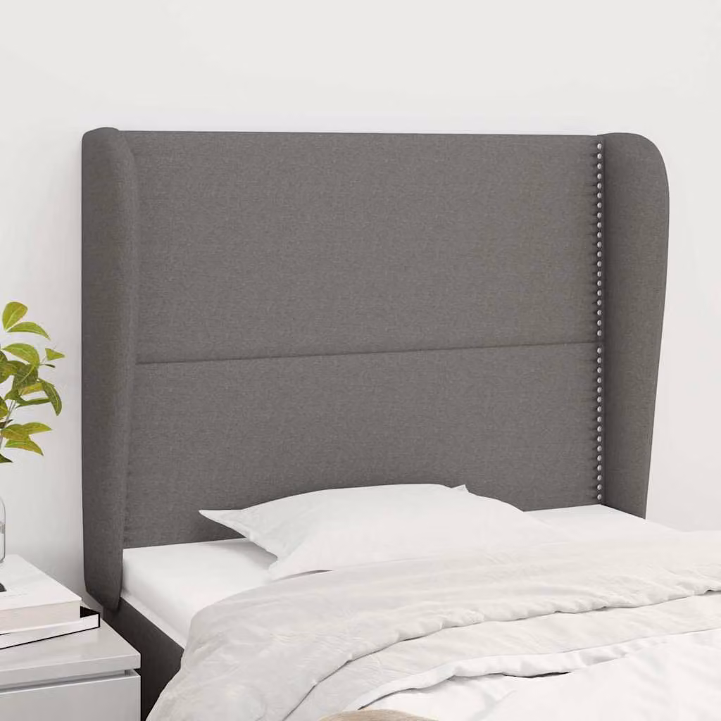 Testiera ad orecchio vidaXL in tessuto grigio scuro L: 93 cm, P: 23 cm, H: 118/128 cm