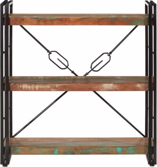 Libreria Industrial vidaXL in Legno e Metallo Marrone per Soggiorno L: 77 cm, P: 30 cm, H: 80 cm – 1