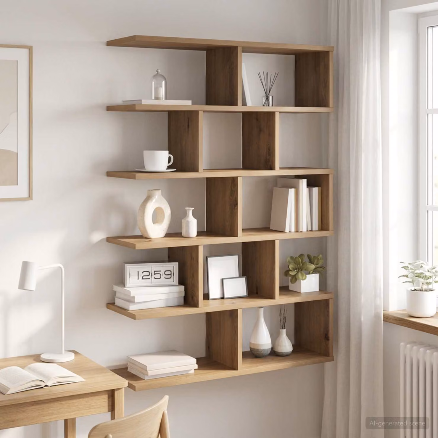 Scaffale da parete moderno vidaXL in legno color marrone L: 70 cm, P: 20 cm, H: 100 cm
