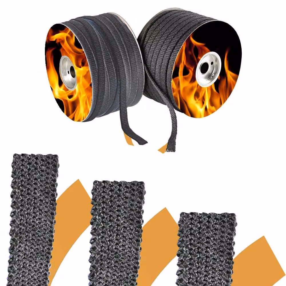 Guarnizione per stufe a legna e stufe a pellet, resistente alle alte temperature, 2 metri