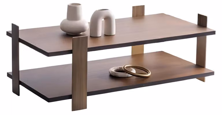 Brauner Rechteckiger Designer Couchtisch Stilvolle Wohnzimmer Tische