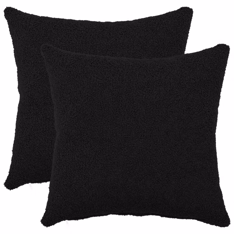 Set di 2 federe vidaXL HEERLEN in tessuto bouclé nero, 45 x 45 cm